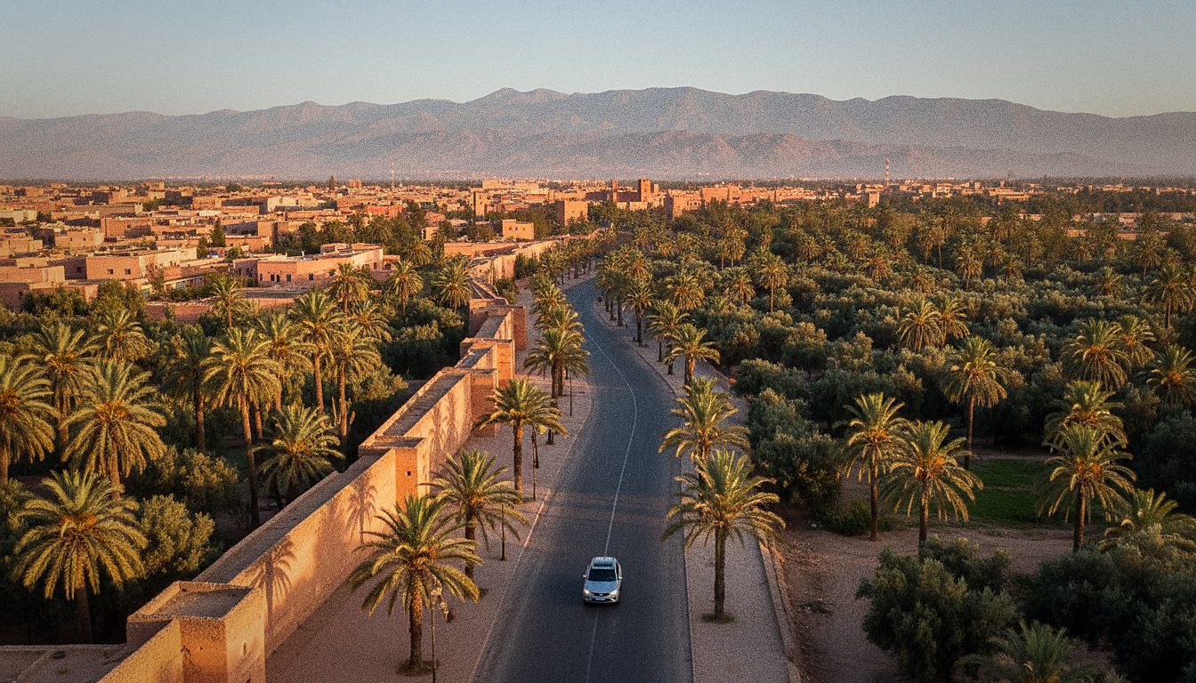 Route de montagne vers l'Atlas, itinéraire courant en voiture de location depuis Marrakech